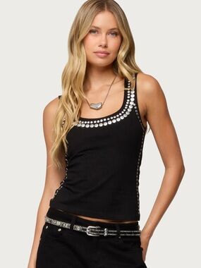 Edikted Studded Built In Bra Tank Top